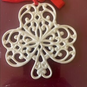 Lenox Red and White Holiday Ornament Trio 3 each